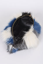 Load image into Gallery viewer, Blue Faux Fur Clutch